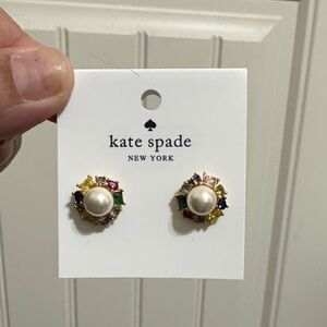 Kate Spade Pearl Earrings with Multicolor Accents